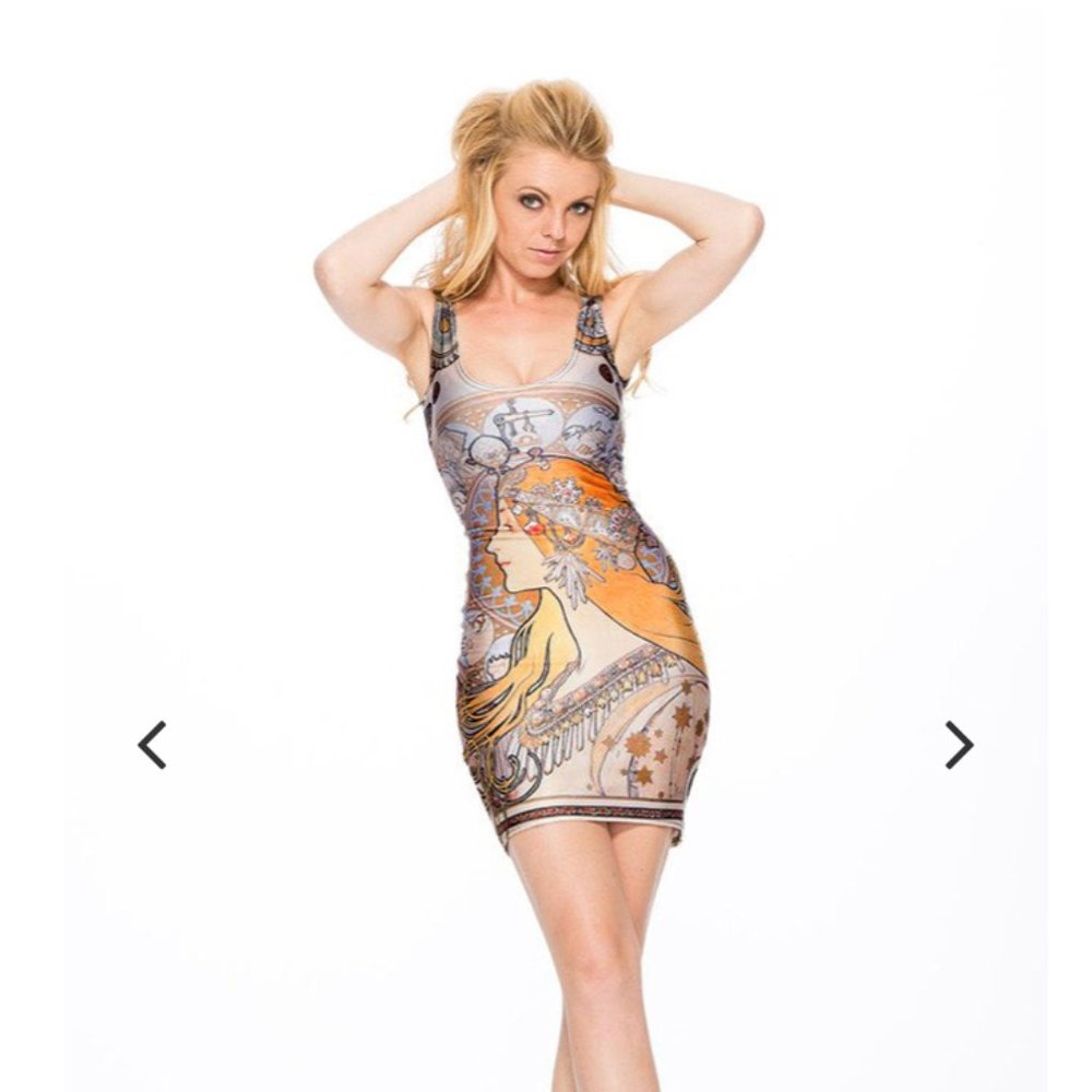 Gold Bubble Alphonse Mucha's "Zodiac" Dress